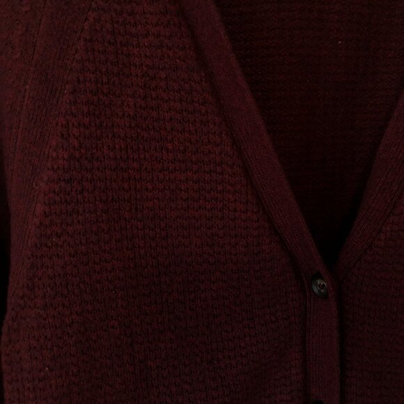 Madewell burgundy open front sweater w/ pockets - Picture 2 of 4